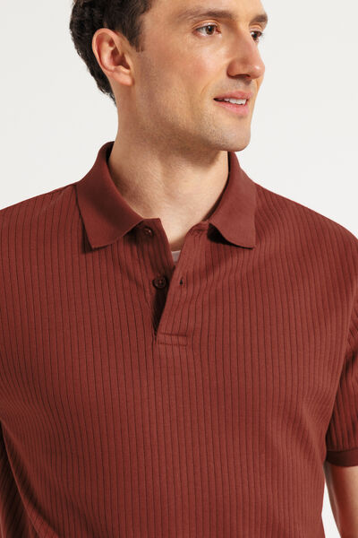 Polo manches courtes textur&eacute;