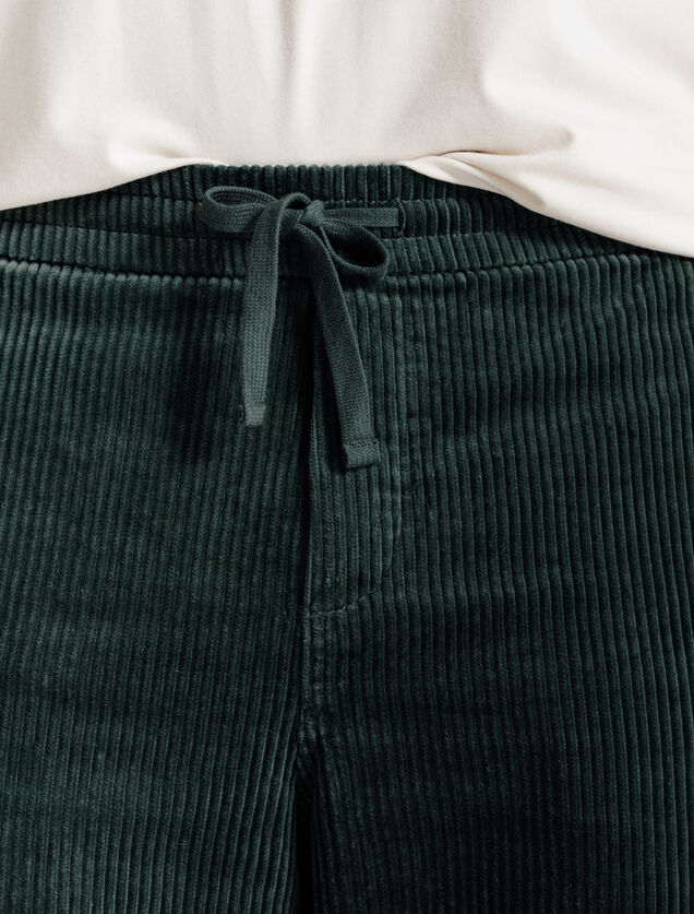 Pantalon en velours taille &eacute;lastiqu&eacute;e