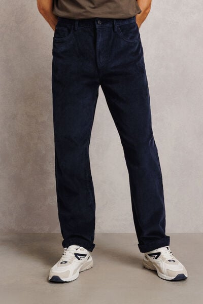 Pantalon 5 poches loose en velours 100% coton