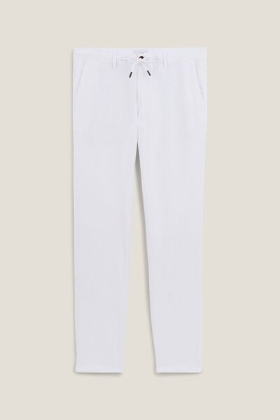 Pantalon en coton lin avec cordon de serrage