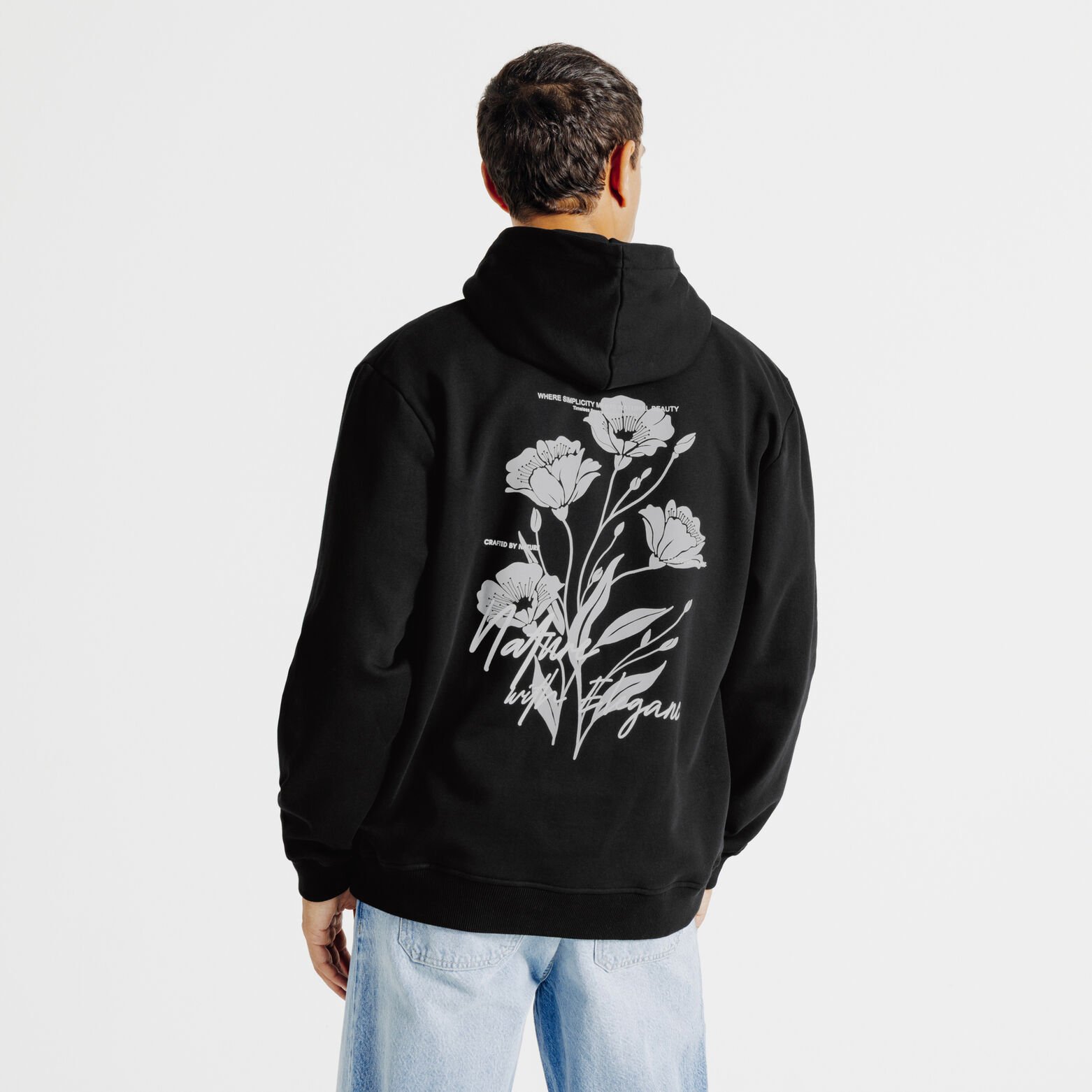 Sweat &agrave; capuche imprim&eacute; fleurs