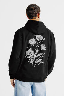 Sweat &agrave; capuche imprim&eacute; fleurs