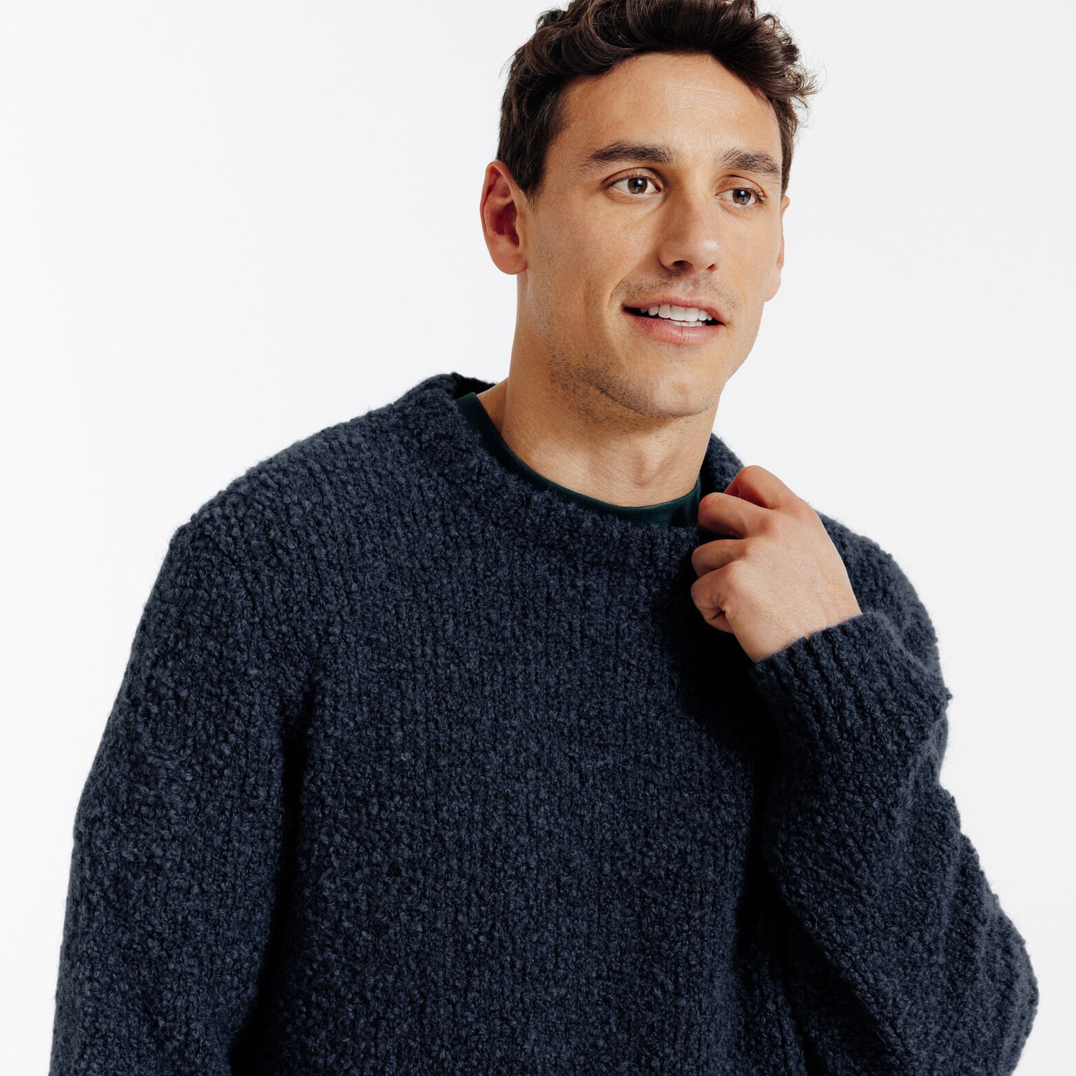 Pull col rond bouclette