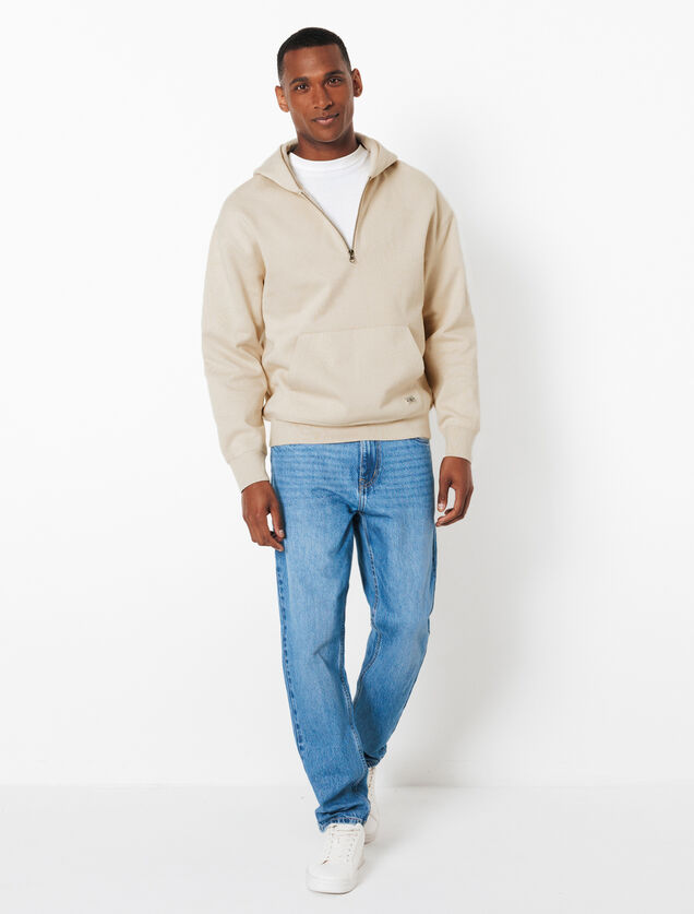 Sweat &agrave; capuche col zipp&eacute;