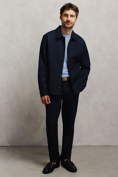Veste tissage twill col chemise