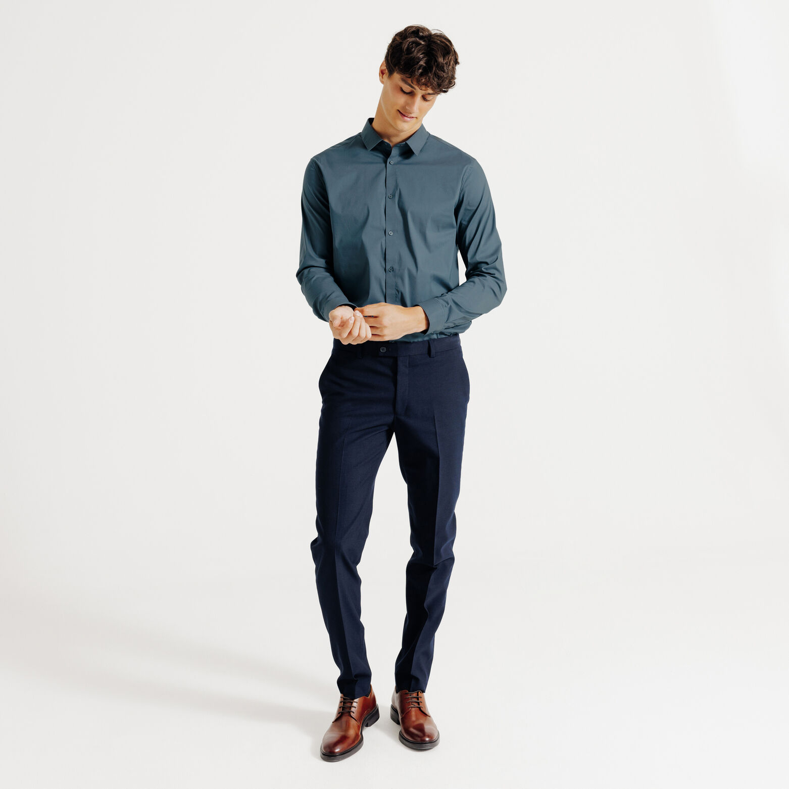 Chemise regular unie coton