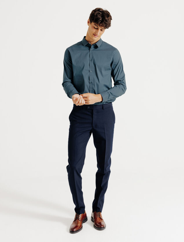 Chemise regular unie coton