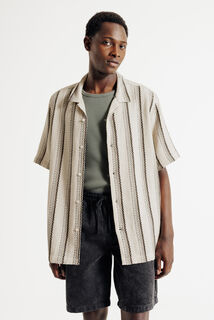 Chemisette en coton jacquard ray&eacute;e