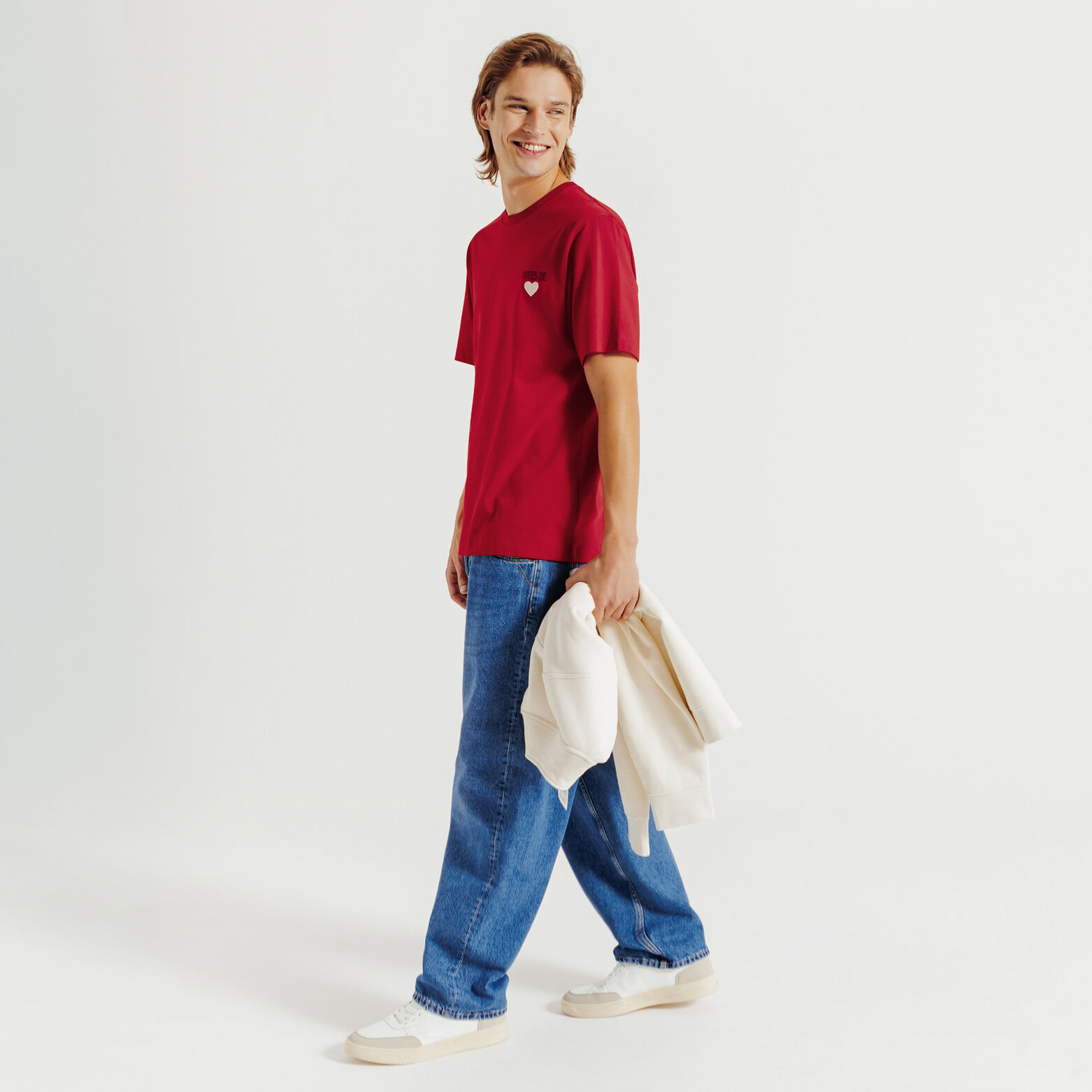 Tee shirt brodé poitrine en coton