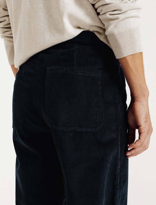 Loose fit chinobroek in fluweel