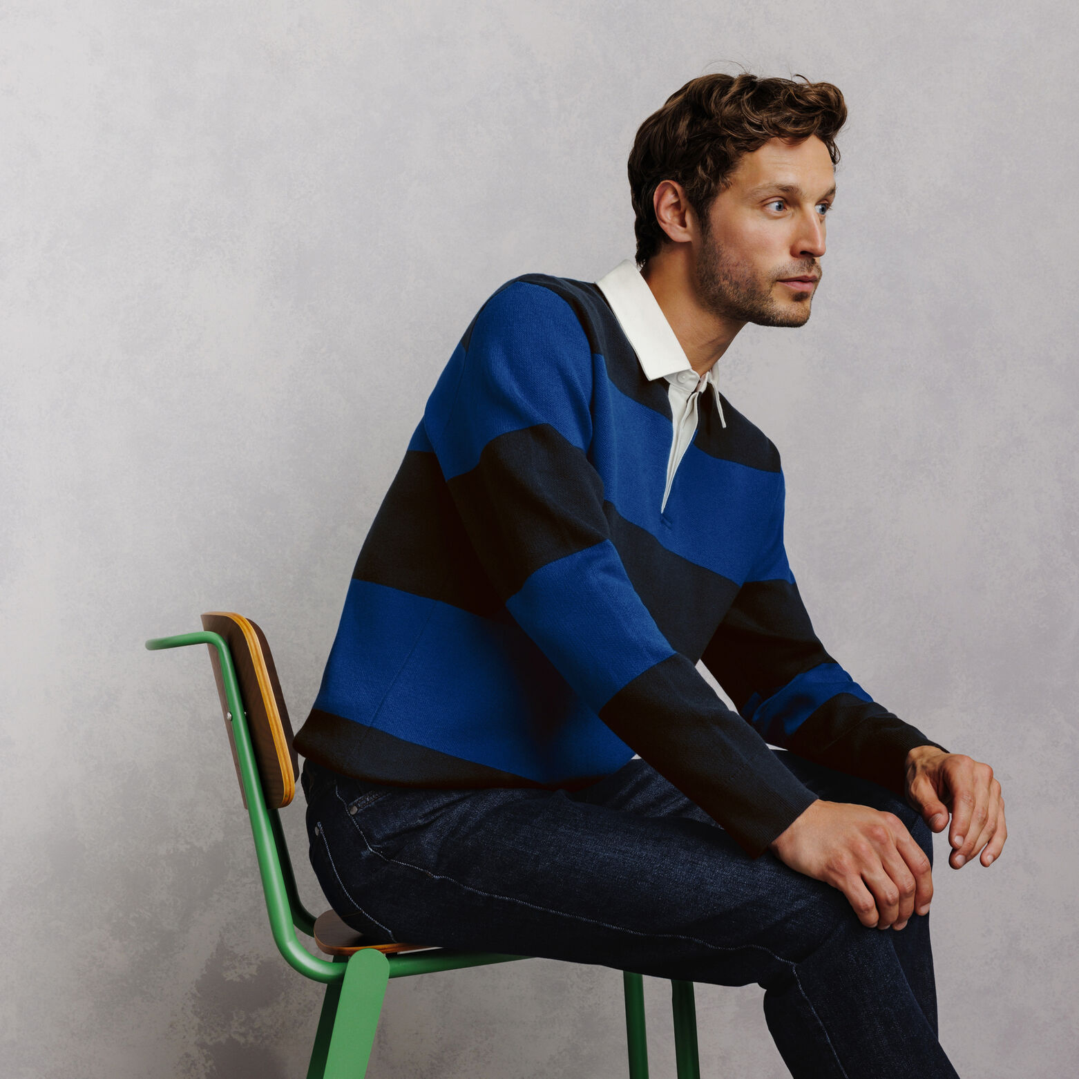 Pull col polo ray&eacute; rugby