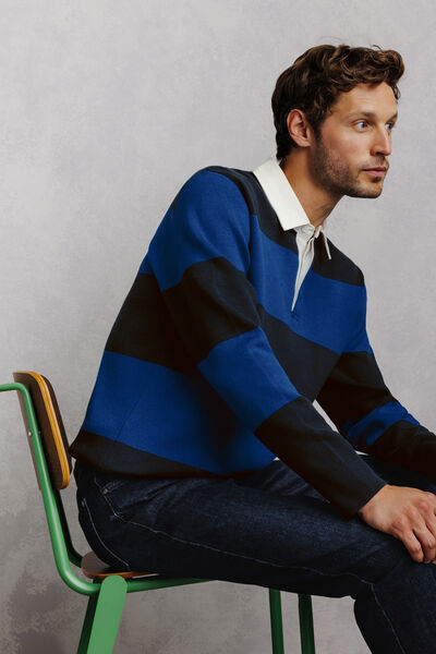 Pull col polo ray&eacute; rugby
