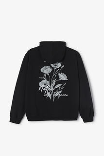 Sweat &agrave; capuche imprim&eacute; fleurs