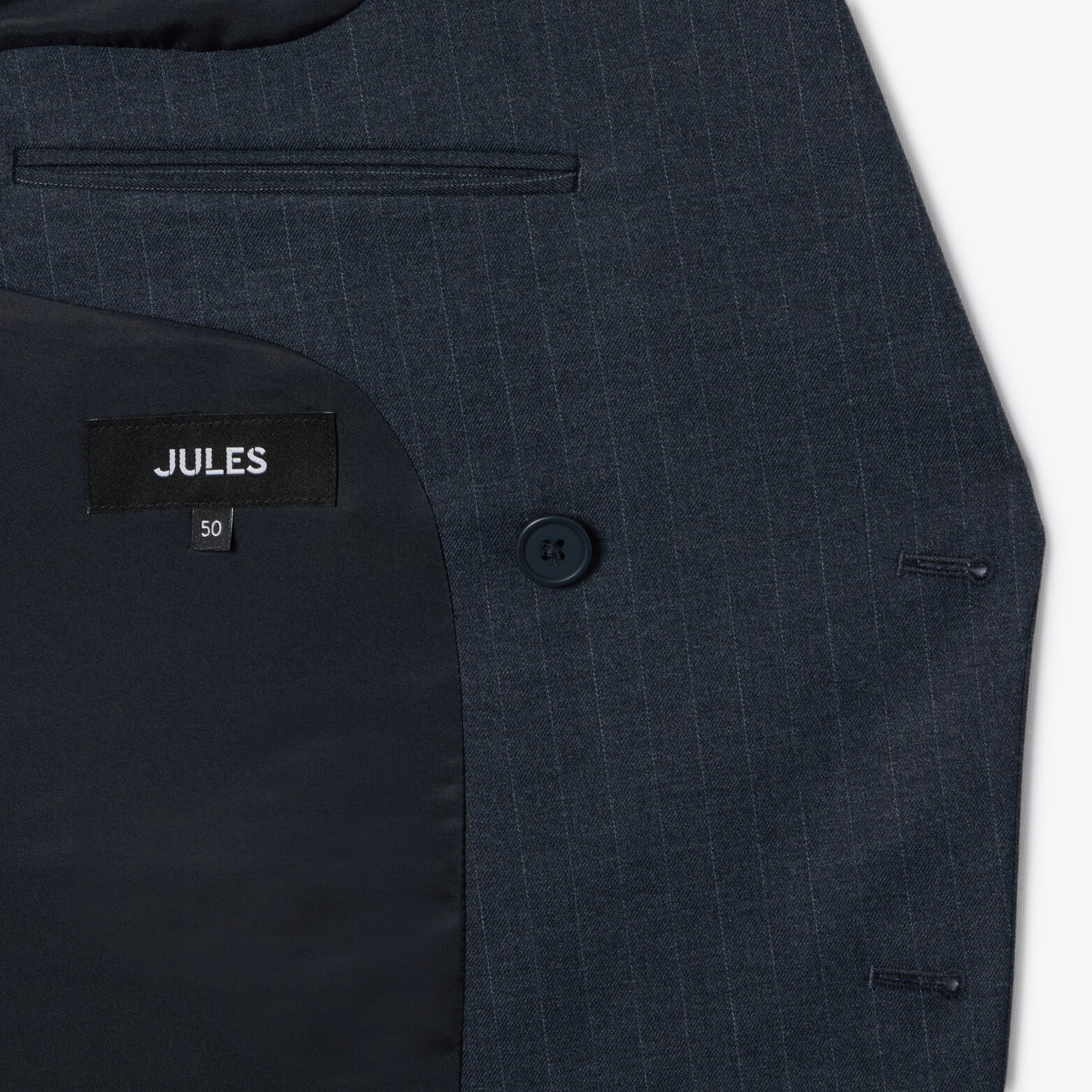 Veste de costume crois&eacute;e confort ray&eacute;e