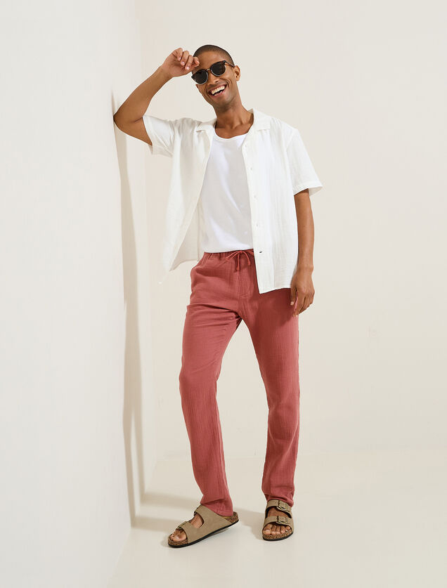 Effen broek in katoengaas