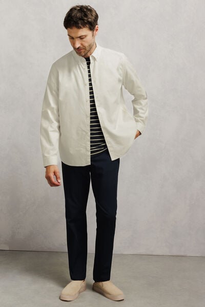 Chemise en velours c&ocirc;tel&eacute; unie 100% coton