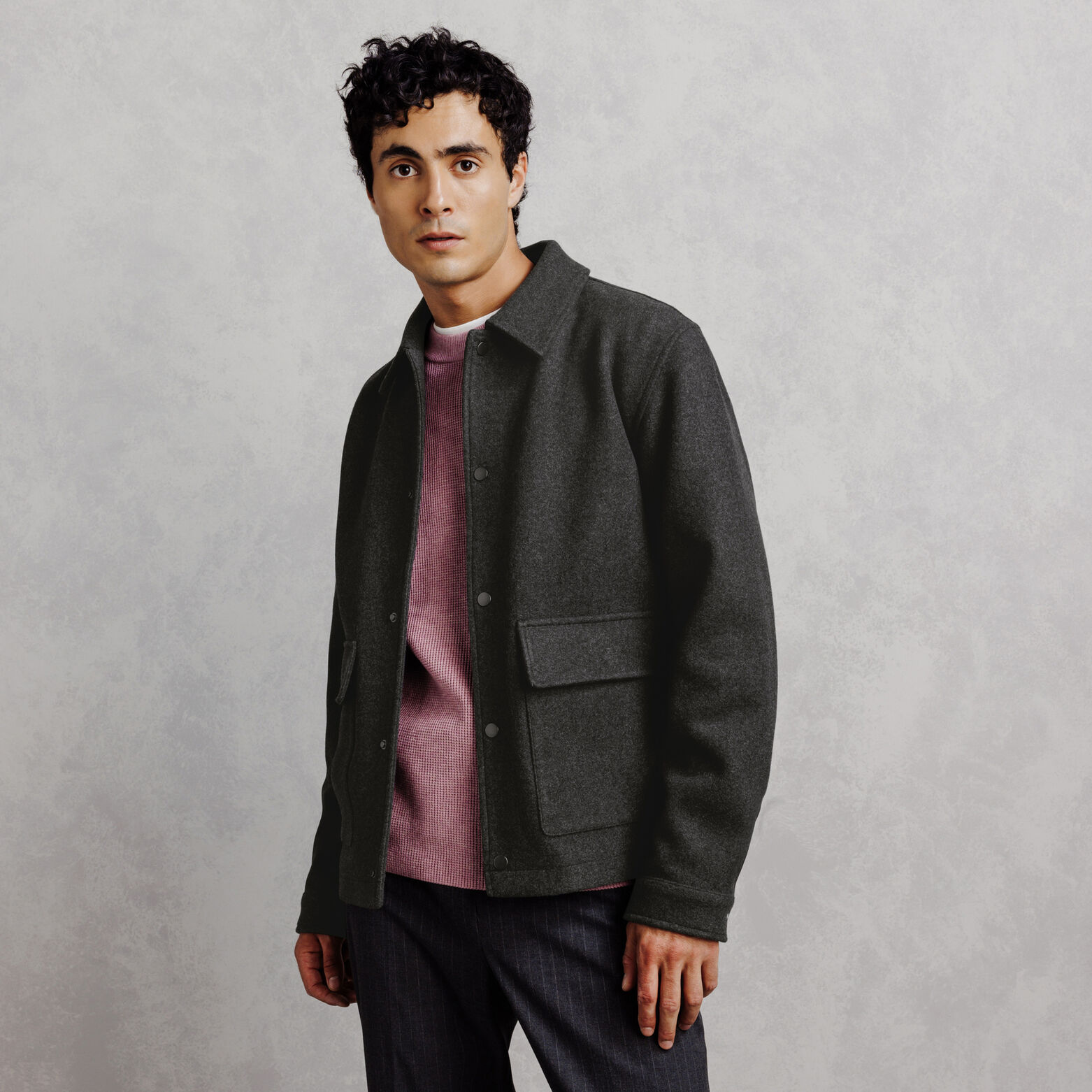 Blouson col chemise pressionn&eacute;