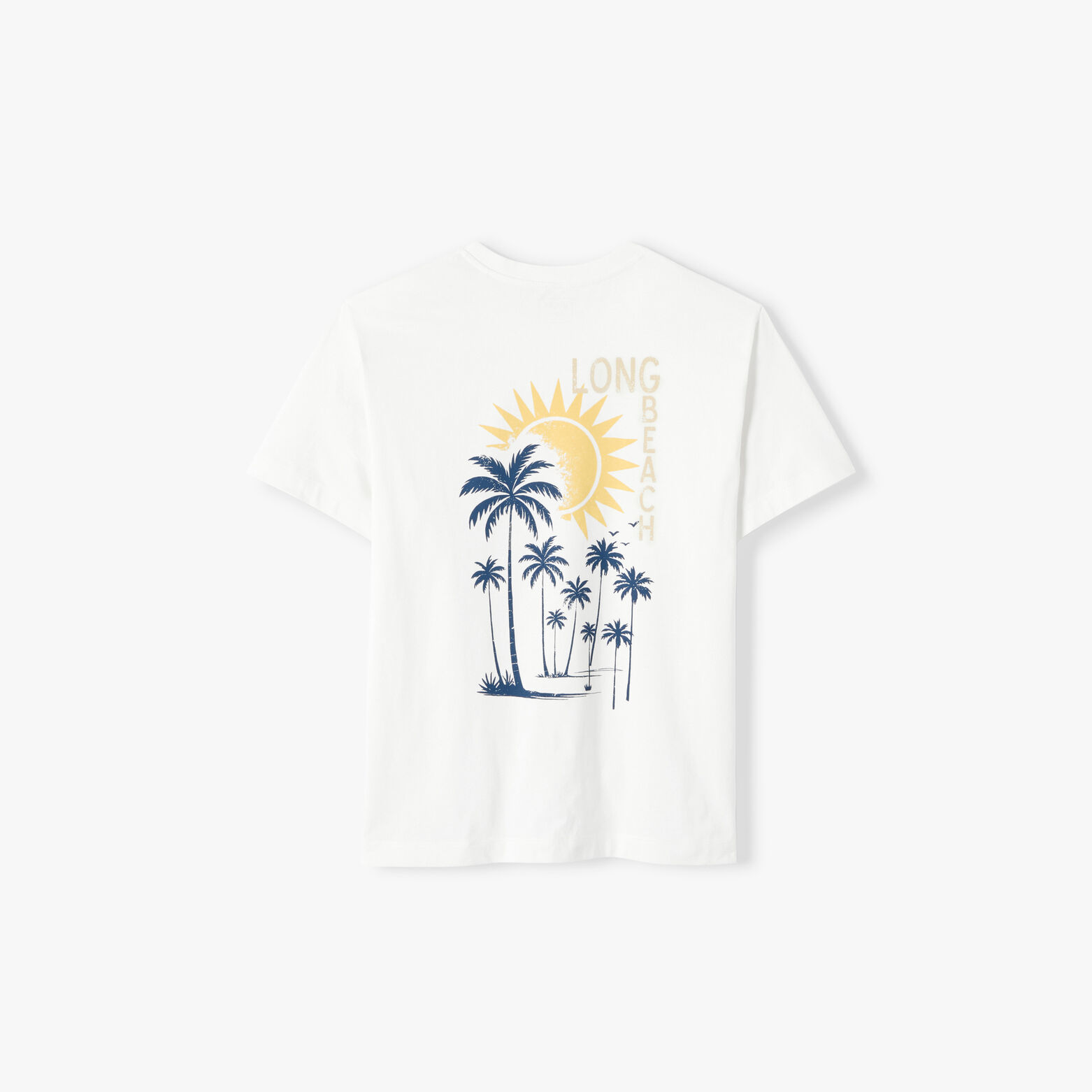 Tee shirt col rond imprim&eacute; devant dos "Long Beach"
