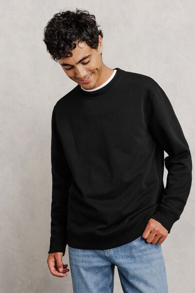 Sweat col rond molleton uni