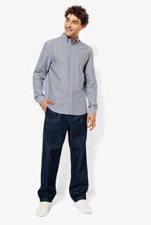 Chemise oxford en coton ray&eacute;e