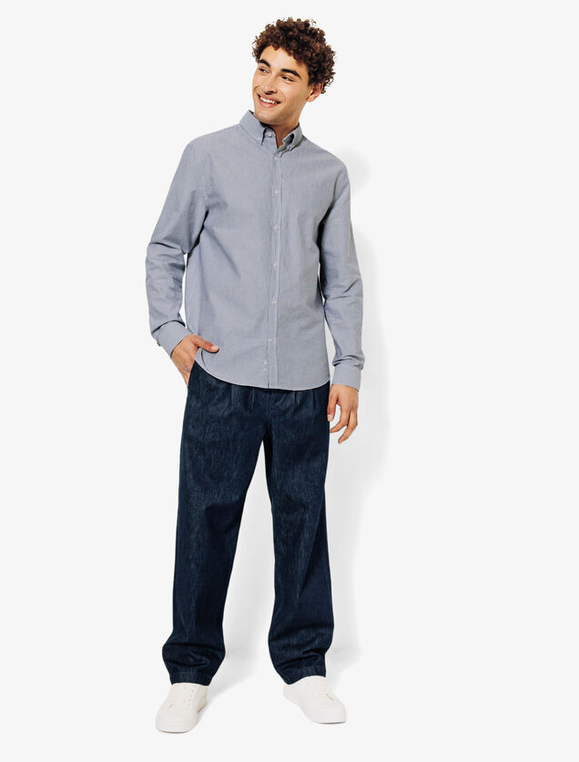 Chemise oxford en coton ray&eacute;e