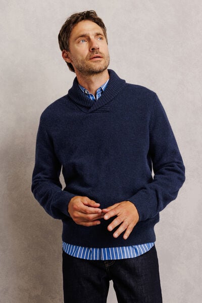 Pull col ch&acirc;le en laine d'agneau majoritaire
