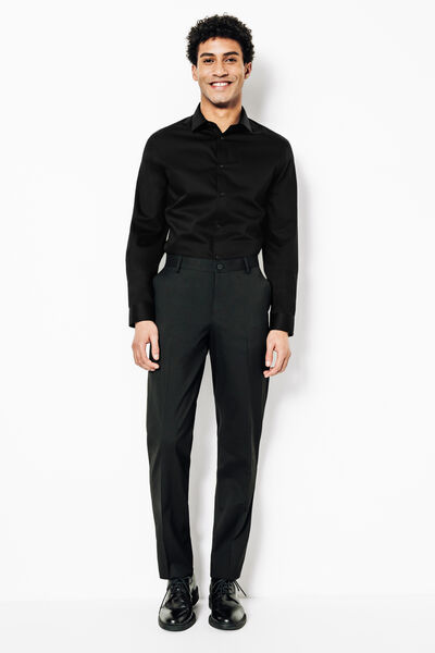 Slim effen strijkvrij hemd in katoen