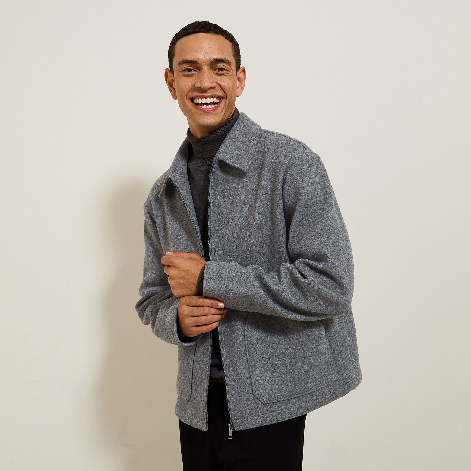 Blouson col chemise zippée