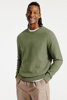 Trui ronde hals in fantasie-stekenpatroon