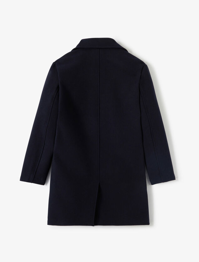 Lange wintermantel, gekruiste knoopsluiting