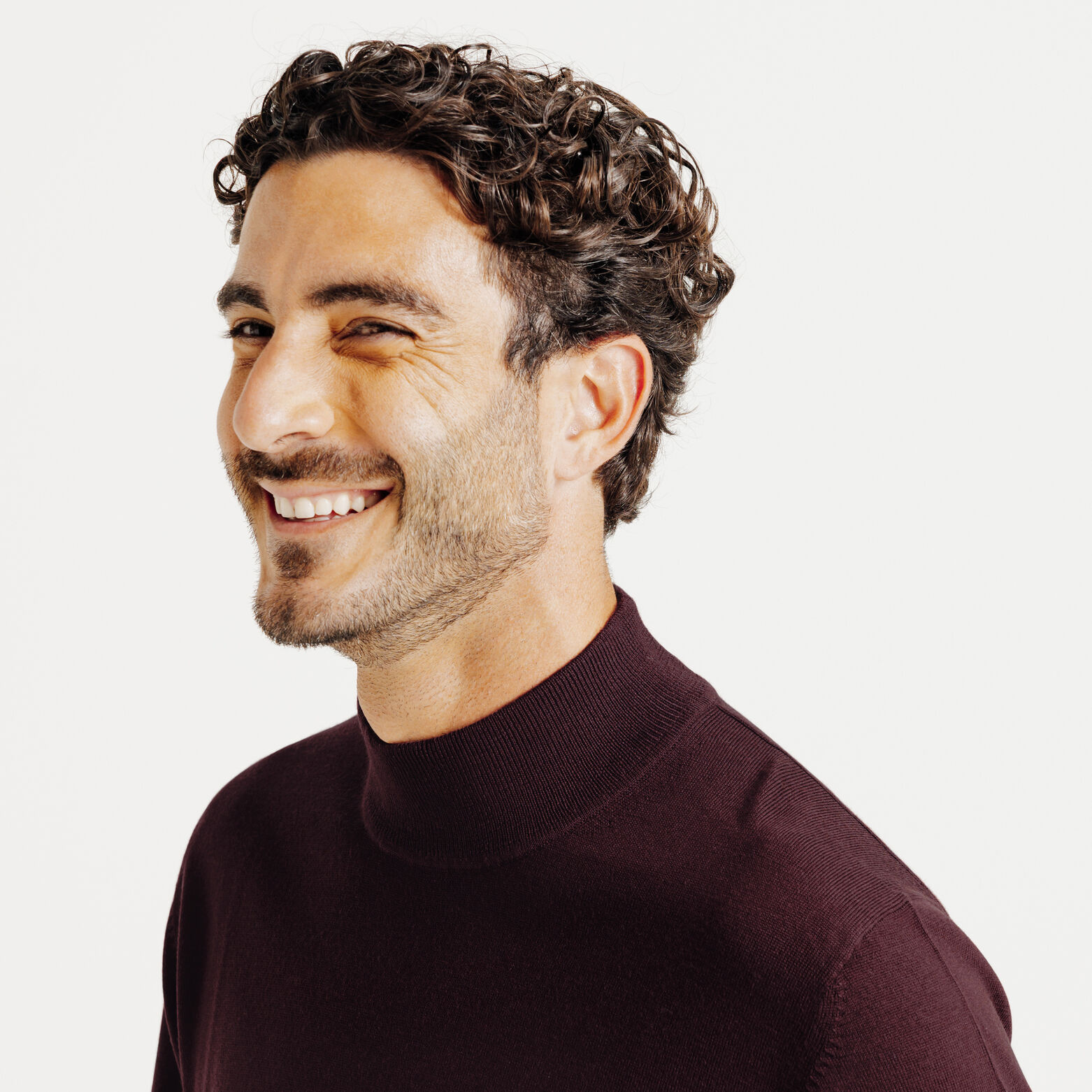 Trui schoorsteenkraag in merinos