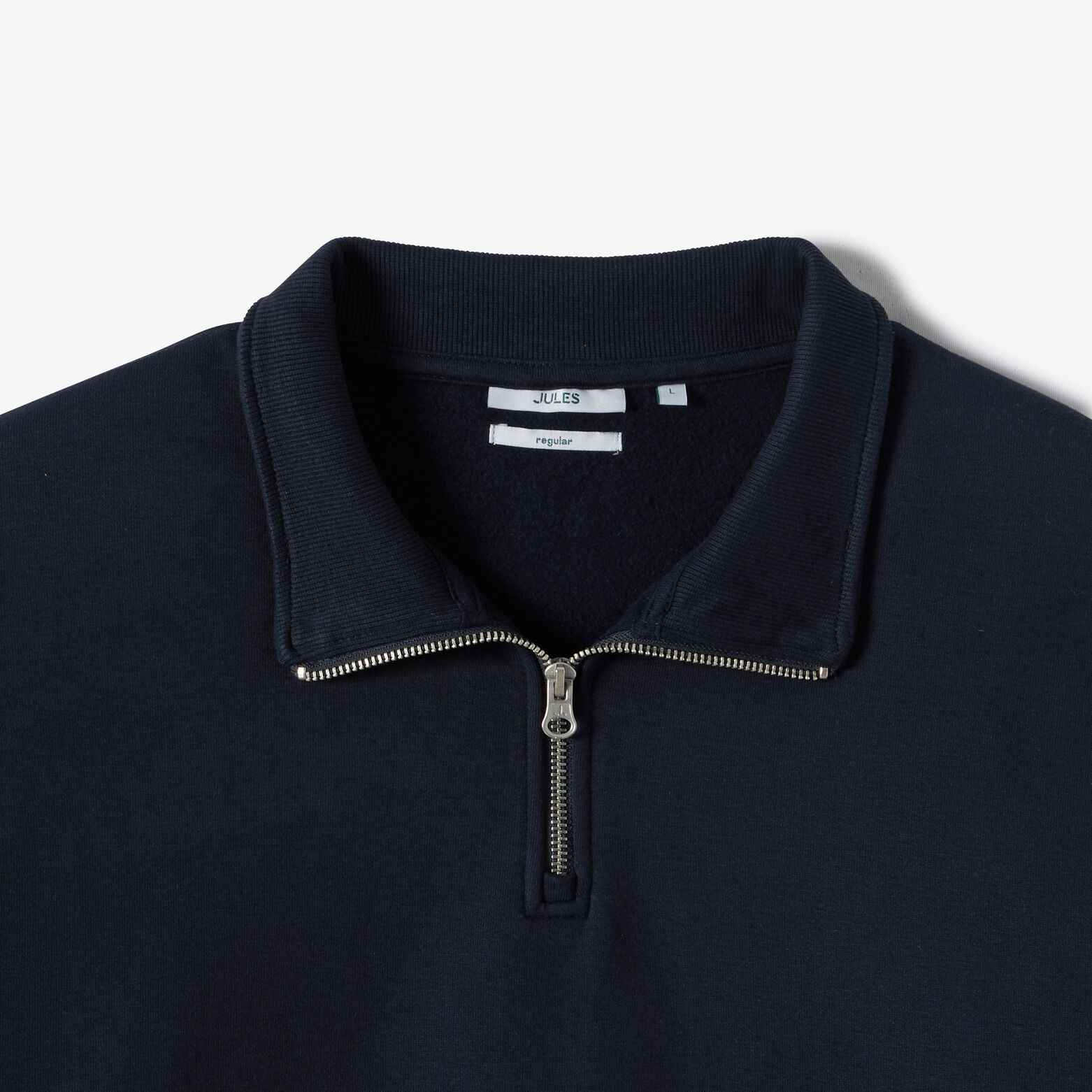 Sweat col montant zipp&eacute; molleton uni