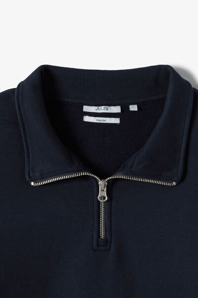 Effen sweater met ritskraag