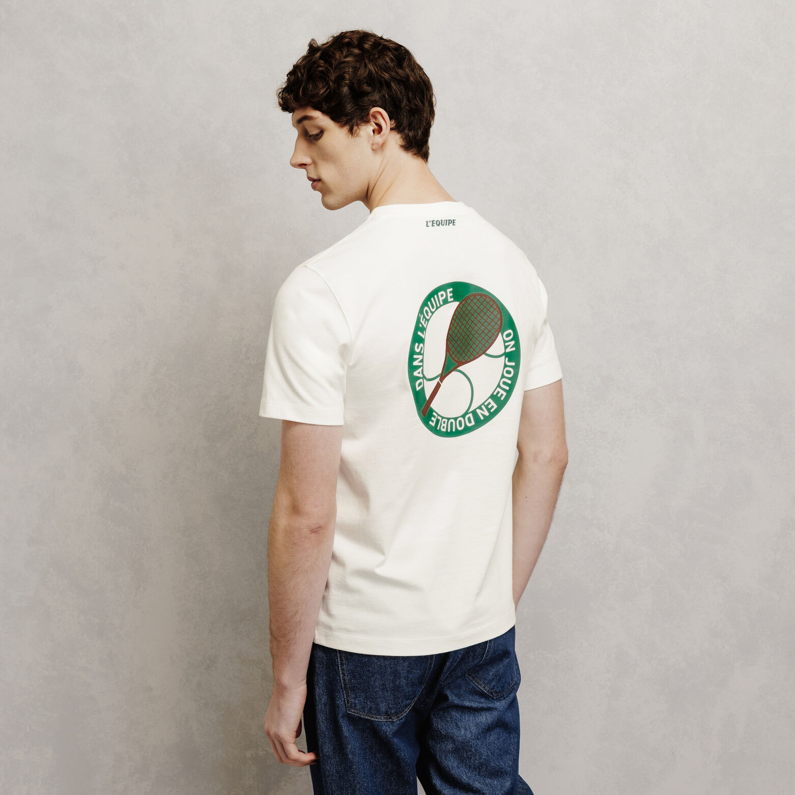 Tee shirt imprim&eacute; dos licence l'&Eacute;quipe