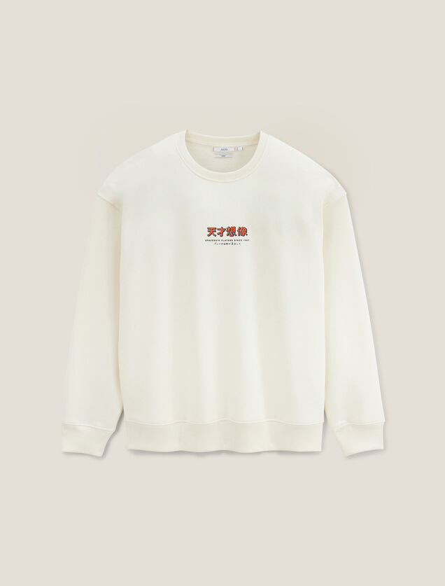 Sweat col rond imprim&eacute; devant dos