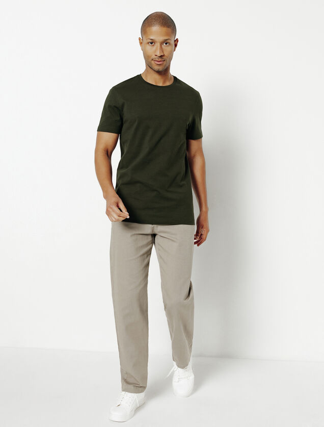 Tee shirt en coton col rond basique