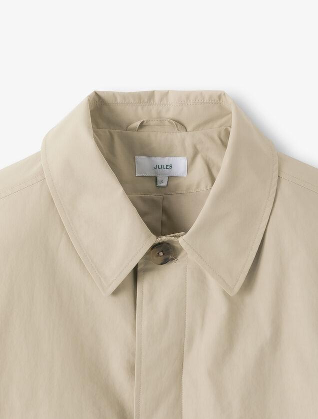 Lange trenchcoat hemdskraag, gevoerd