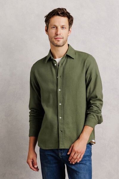 Chemise 100% coton armur&eacute;e unie