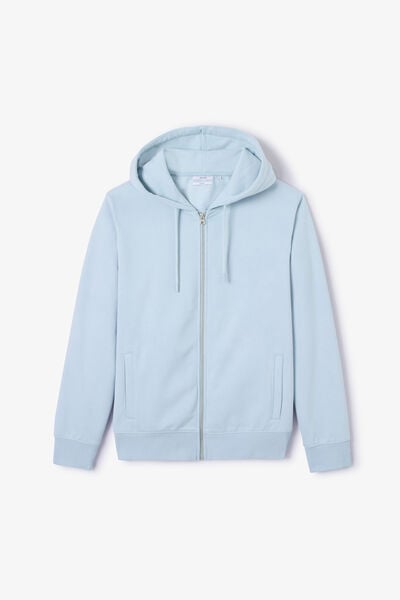 Sweat &agrave; capuche zipp&eacute; molleton uni
