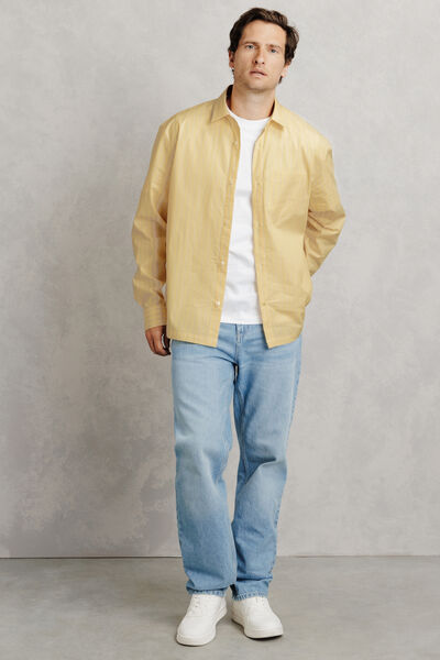 Chemise en coton boxy ray&eacute;e