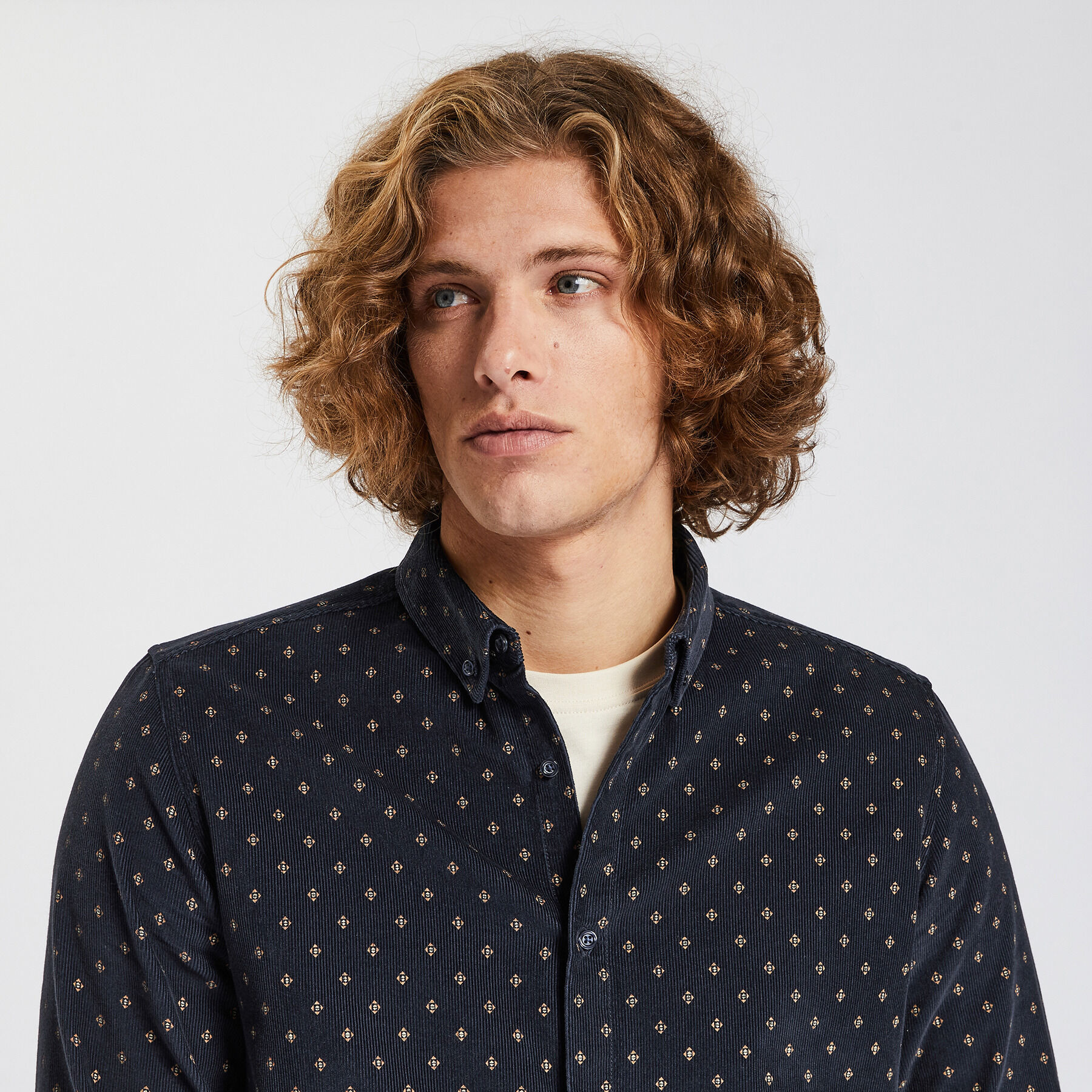 Chemise deals velour bleu