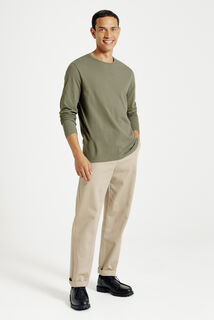 Slim basic T-shirt met ronde hals