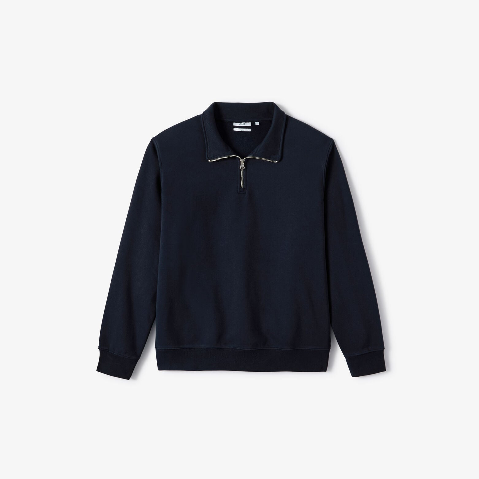 Sweat col montant zipp&eacute; molleton uni