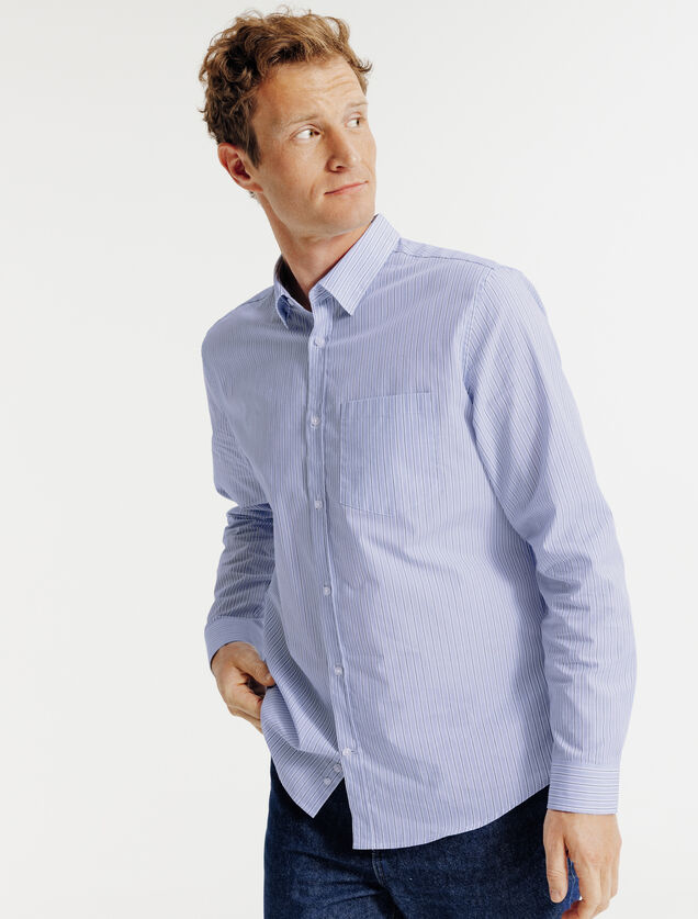 Gestreept hemd in katoen