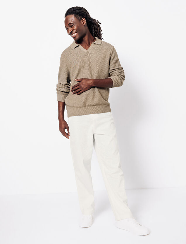 Pantalon chino large l&eacute;ger en coton