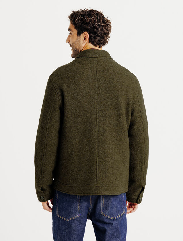 Blouson en laine col chemise