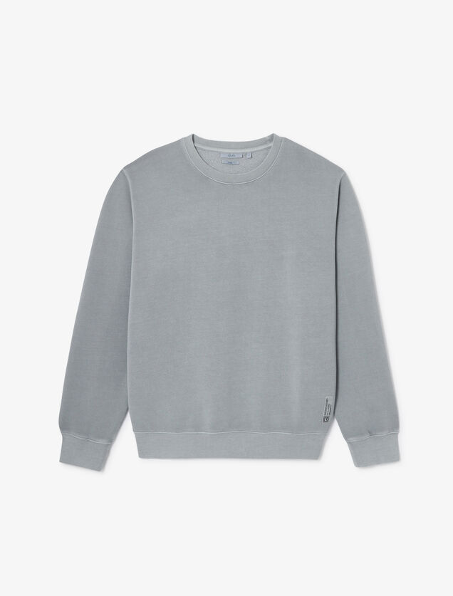 Sweat col rond mati&egrave;re effet d&eacute;lav&eacute;