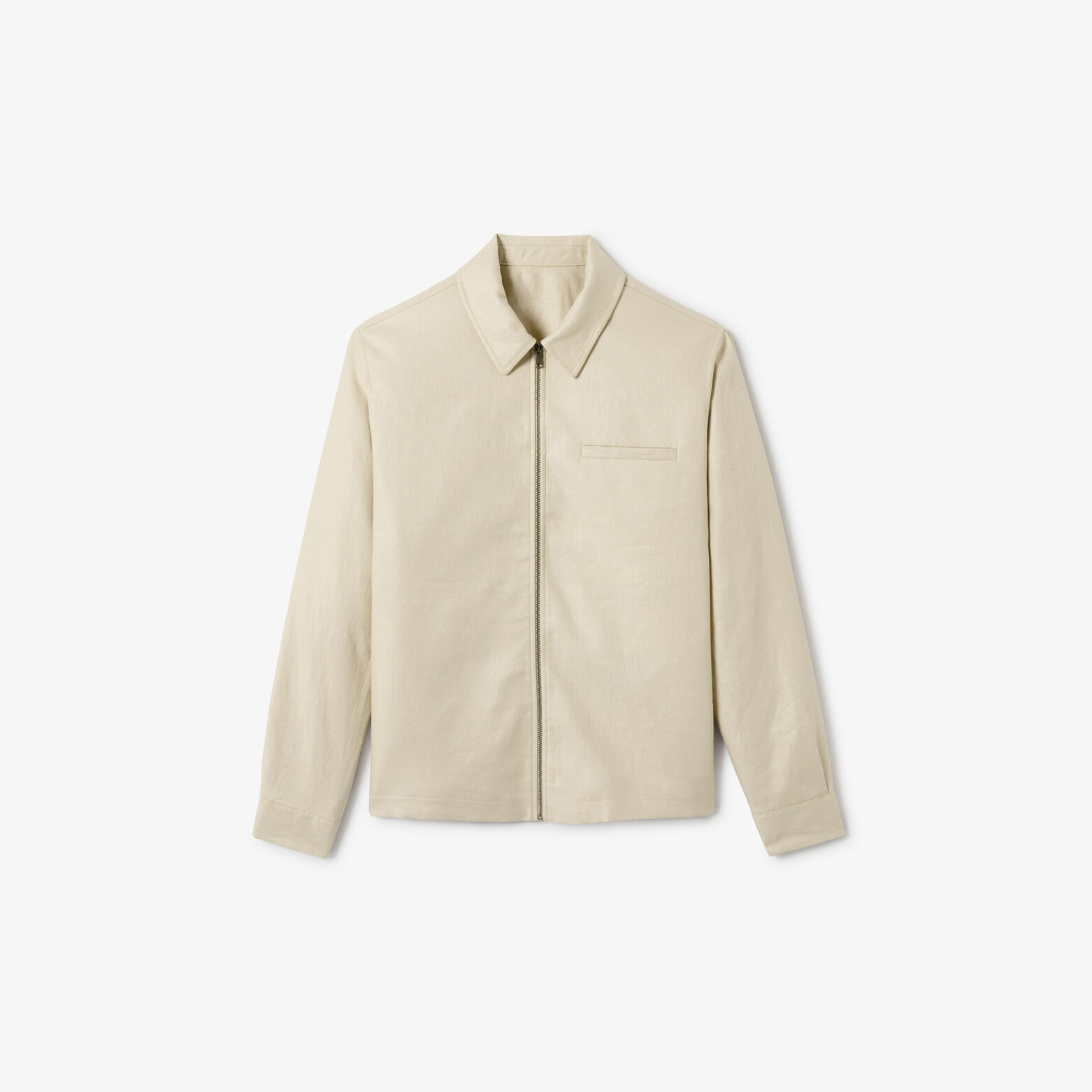 Veste col chemise zipp&eacute;e 100% lin