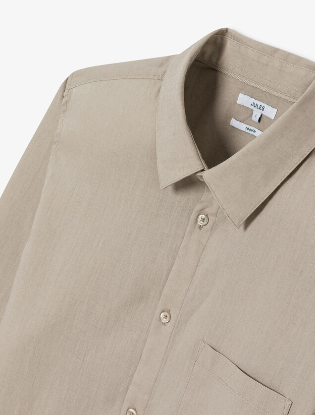 Chemise en coton lin unie