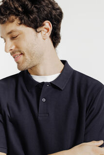 Effen polo in piquékatoen met korte mouwen